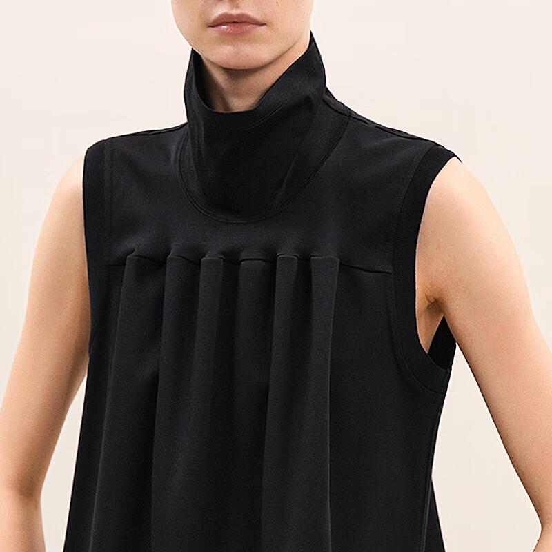 LESS 2026 Spring High-Neck Loose Sleeveless T-Shirt