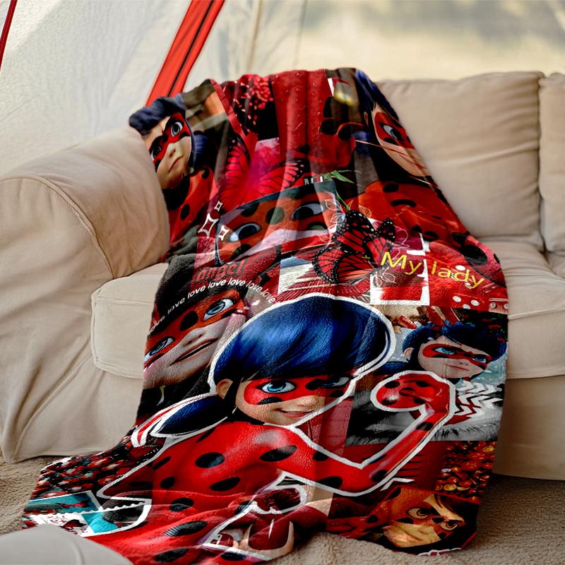 1pc Cozy Print Blanket, Ladybug Blanket Appropriate for Home Picnic and Travel Adventures