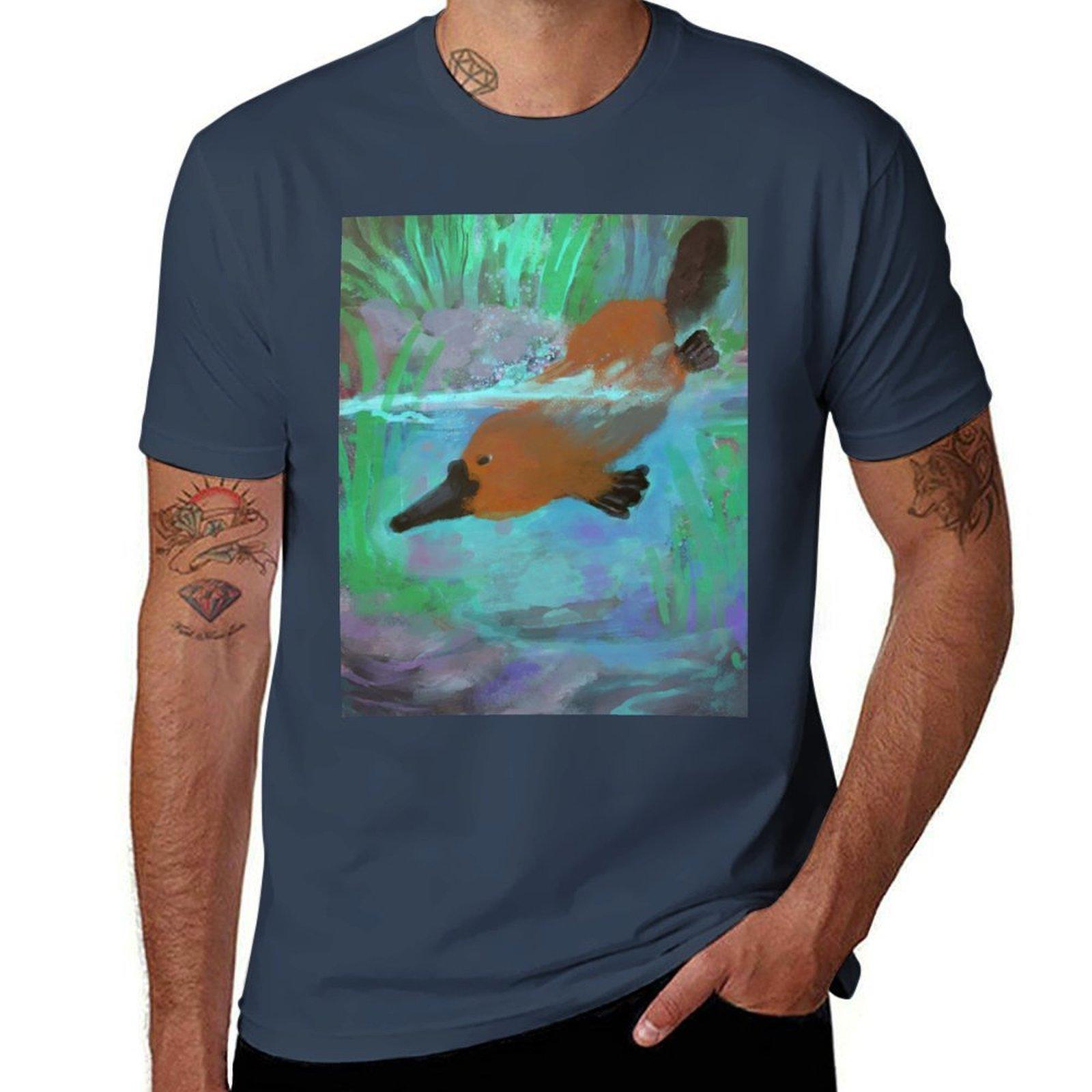 platypus TShirt Basic Solid Tee for Daily Use S