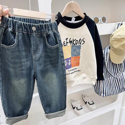 Jungen Frühling Jeans Casual Lose Hosen Große Kinder Frühling Retro Denim Hosen