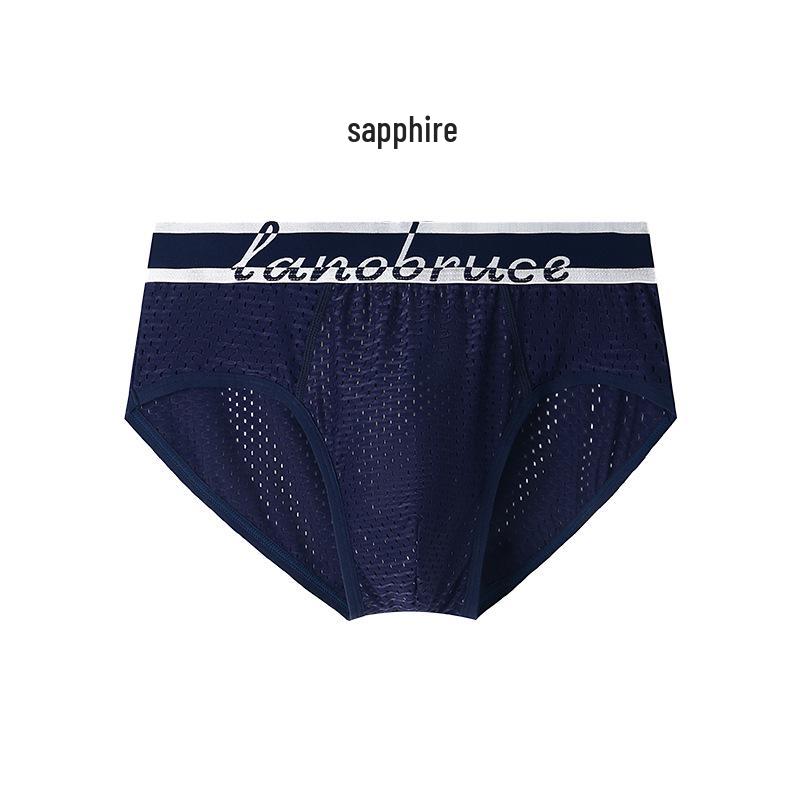 Men's Ice Silk Breathable Mid-Waist Briefs - Large Size Summer Underwear