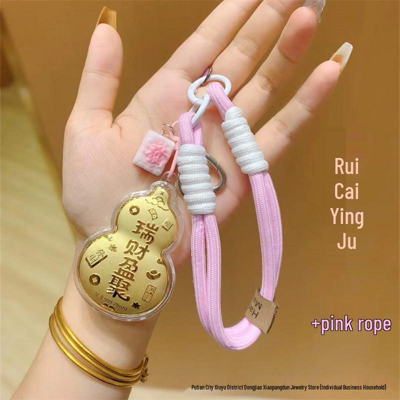 

Handmade 999 Pure Gold Gourd Keychain & Bag Charm - Perfect Jewelry Gift for Boyfriend/Girlfriend