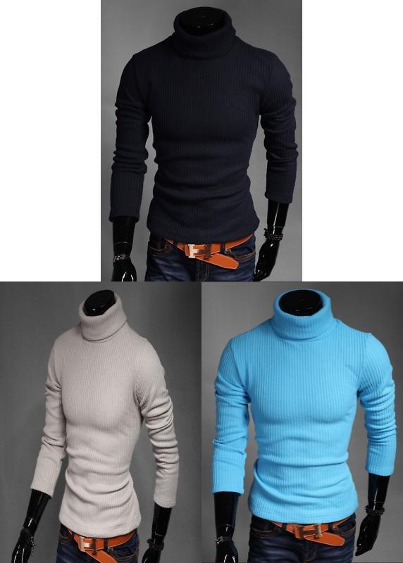 Usa Winter Men Slim Warm Knit High Neck Pullover Jumper Sweater Turtleneck Solid For Ultimate Comfort