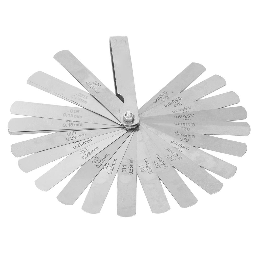 Feeler Gauge 26 Blades 0.04?0.63mm Stainless Steel Gap Measuring Tool for Project