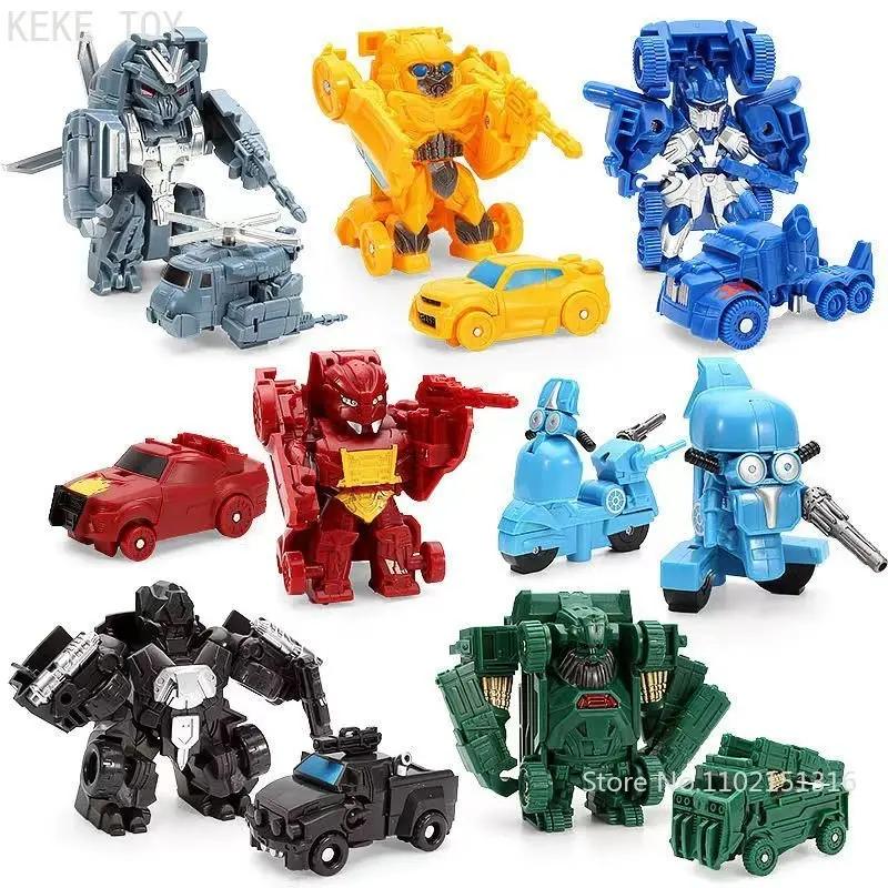 24PCS Transformation Mini Cars Kid Timeless Robot Car Toys Action and Toy Figures Plastic Deformation Boys Presents For Children