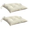Chair Cushion 2 Pcs. Cream White 50x50x7 Cm Oxford Fabric