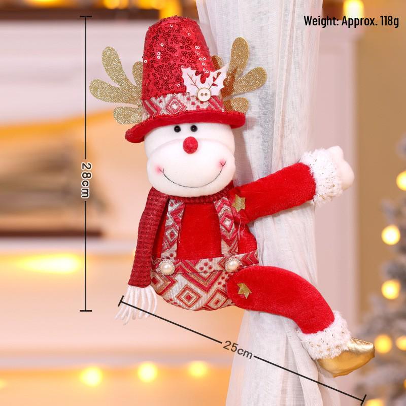 Kreativa julgardinsband: Snögubbe & Gammal Man Tecknade Prydnader