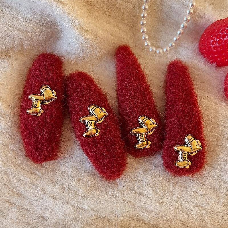 New Year's red atmosphere wool natal year pony hairpin exquisite BB clip versatile hair accessories woman