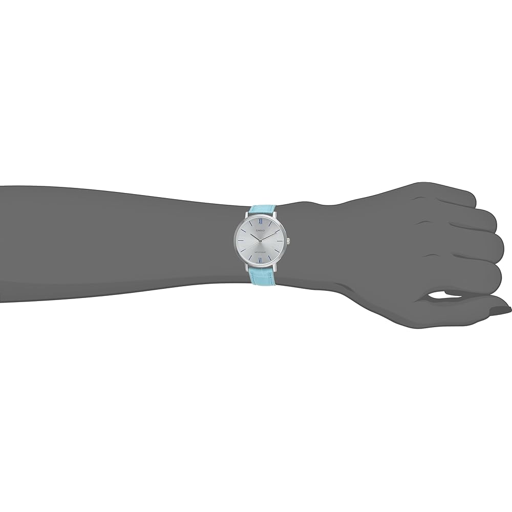 Casio LTP-VT01L-7B3 Women's Minimal Silver Dial Blue Leather Band Analog Watch Casual