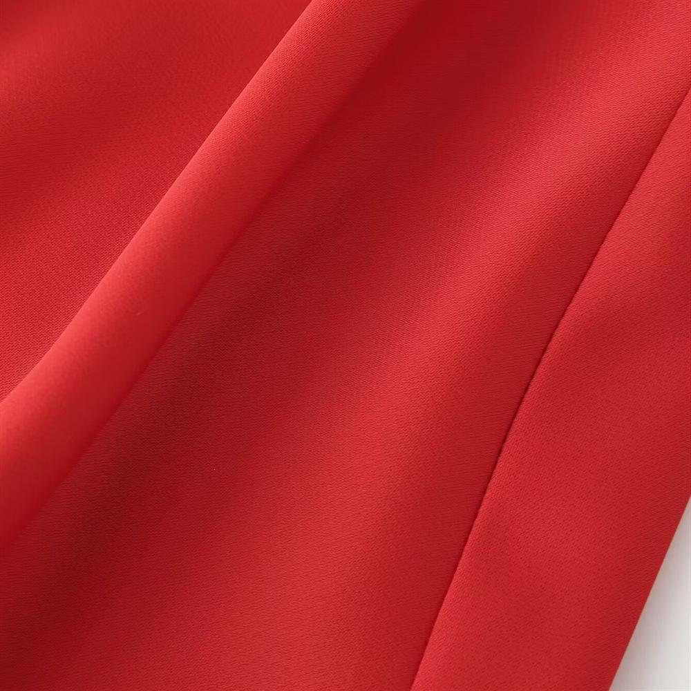 2025 Spring/Summer Women's Backless Halter Cowl Neck Silk Satin Midi Dress