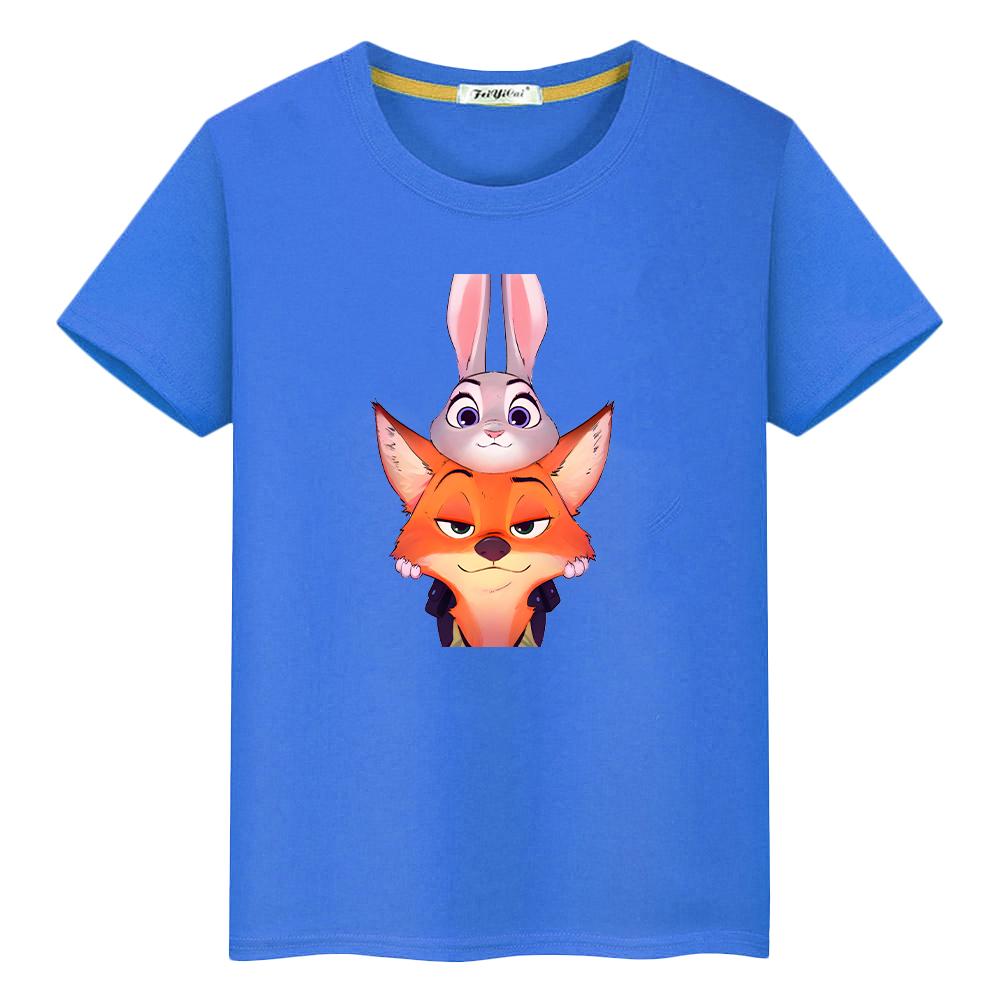 Zootopia 2 Print t shirt for kids boy 10years Tops 100%Cotton anime Short Kawaii pride tshirt y2k one piece girl clothes