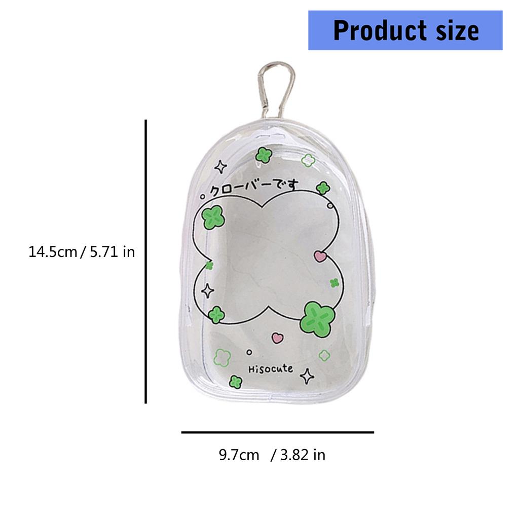 Portable Clear Hanging Storage Bag For Mini Figures Dolls Collectibles With Keychain Attachment And Zipper Closure