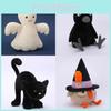 Halloween Ghost Cat Plush Toy With Short Pile Fur For Holiday Decor And Gift Giving