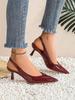 Décolleté Slingback a Punta in Vernice - Stile Coreano, Taglia 35-43, per il Pendolarismo Quotidiano