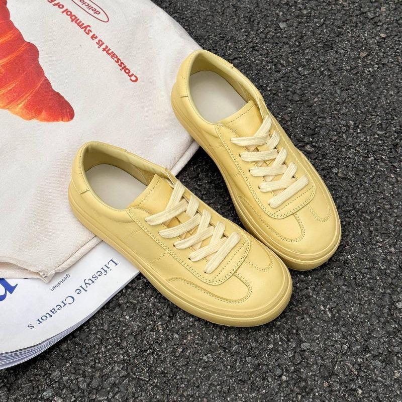 The First Layer of Cowhide Minimalist Leather White Summer Comfortable Breathable Casual Shoes Women's Shoes Flat Baseplate Shoes