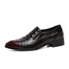 Men's Shoes Spring Crocodile Pattern Casual Shoes Pointed Business Dress Leather Shoes British Retro Casual Single Shoes Men