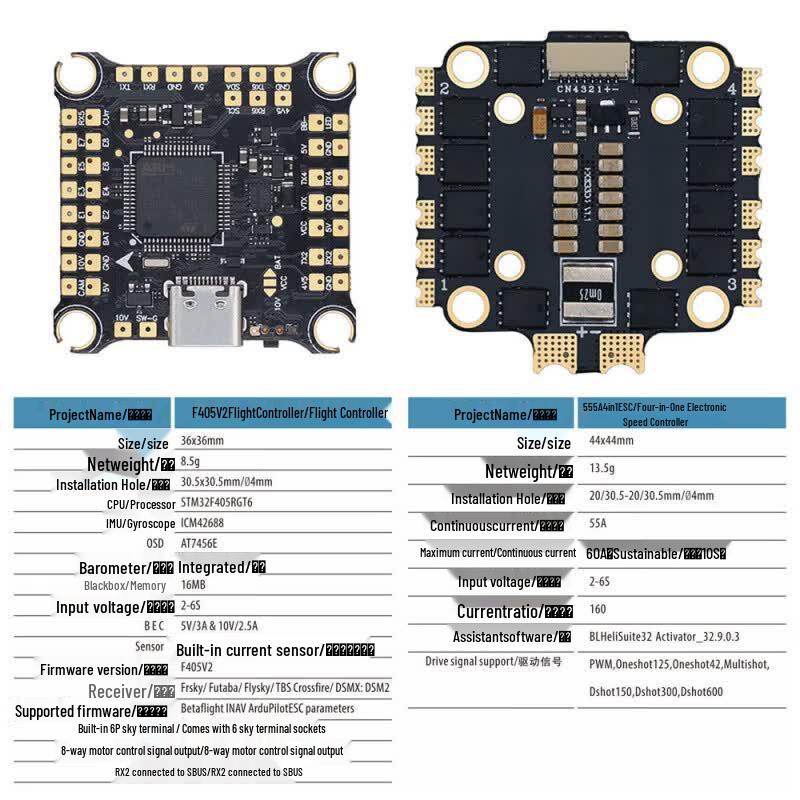 Zenboray F722 Flight Controller & B90A 2-8S 4-in-1 ESC FPV Stack