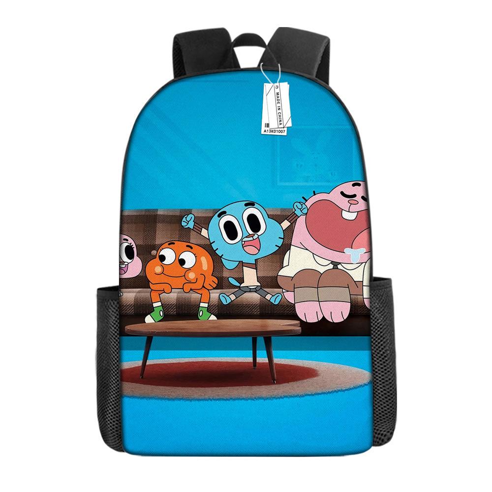 Zaino Scolastico per Bambini Gum Fun World Set 3 Pezzi Leggero Cartone Animato Carino Grande Capacità