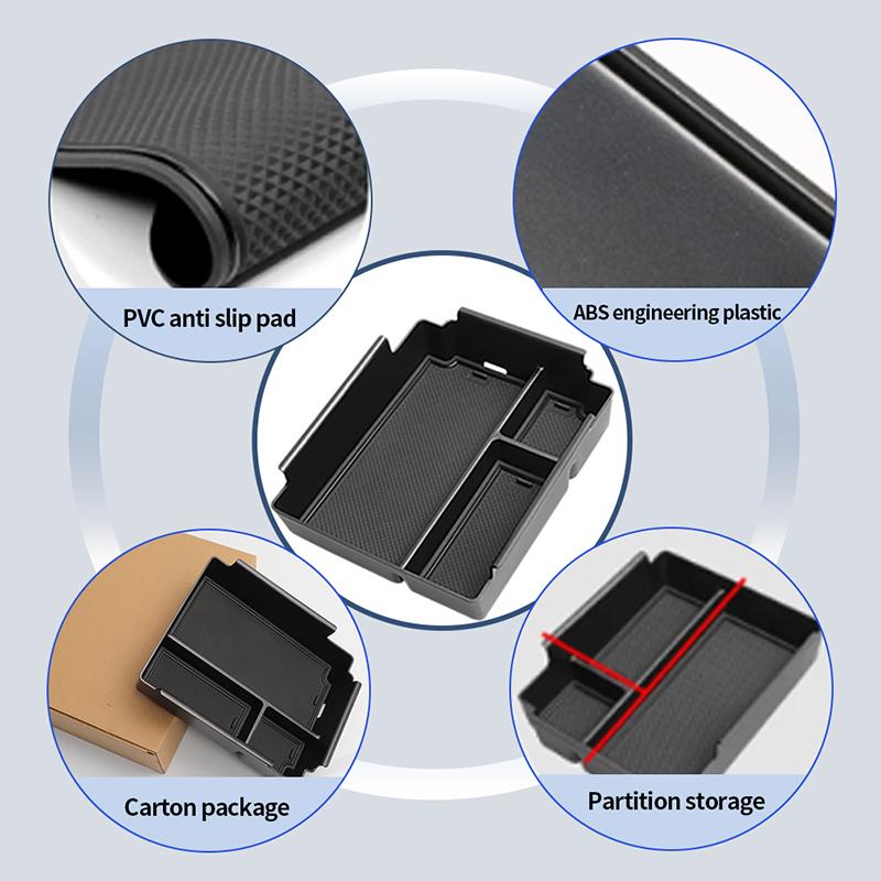 Center Console Armrest Storage Box For BYD Shark 6 2024 2025 Car Tray Organizers Tidying Tool Box Car Accessories For BYD Black