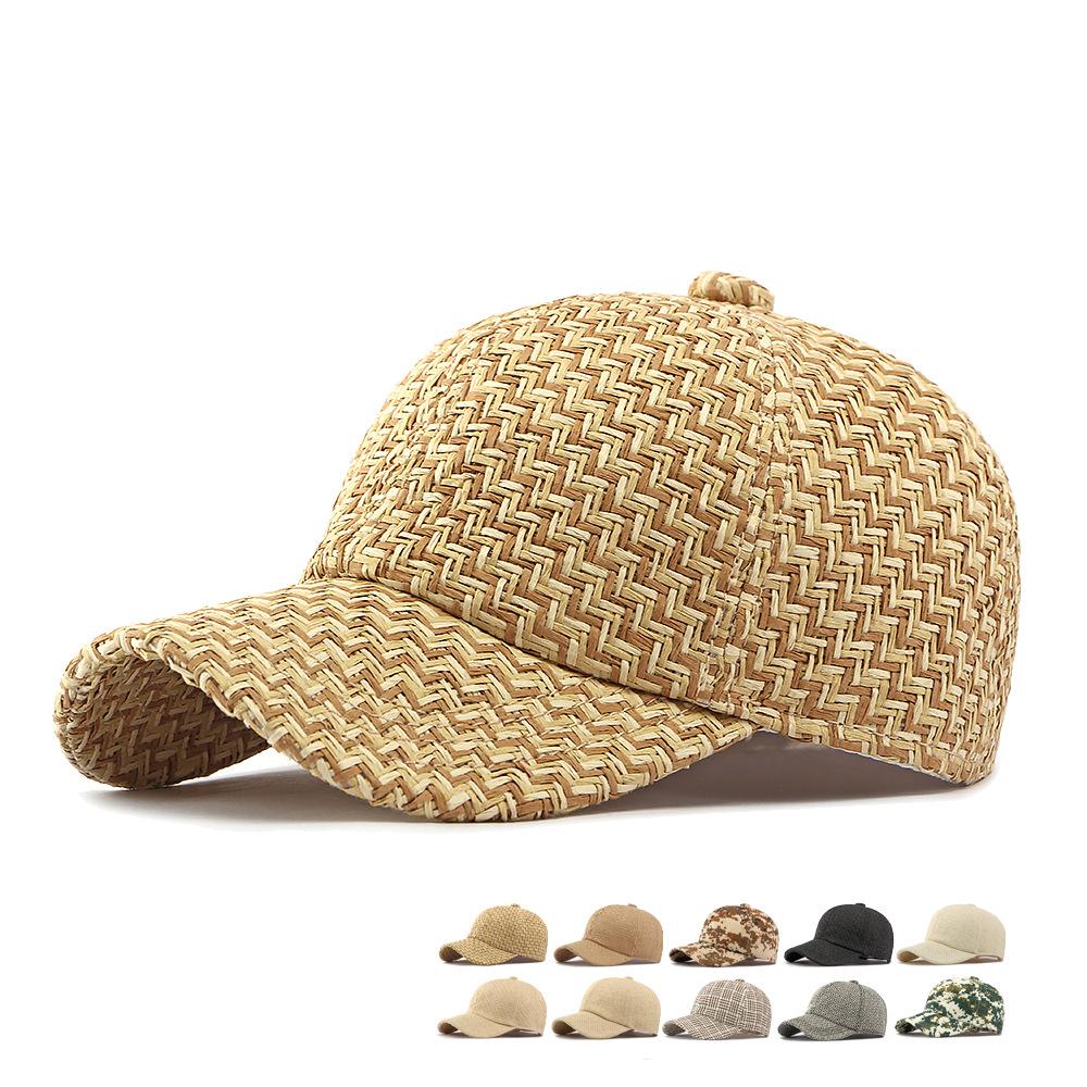 Sombrero de Verano para Hombre Gorra de Béisbol de Paja Sombrero Protector Solar para Exteriores Gorra Transpirable para Mujer