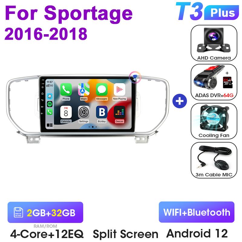 Android 12 Car Radio For KIA Sportage KX5 2016 - 2018 2 Din GPS WIFI Carplay Auto Stereo Intelligent Systems Smart Autoradio