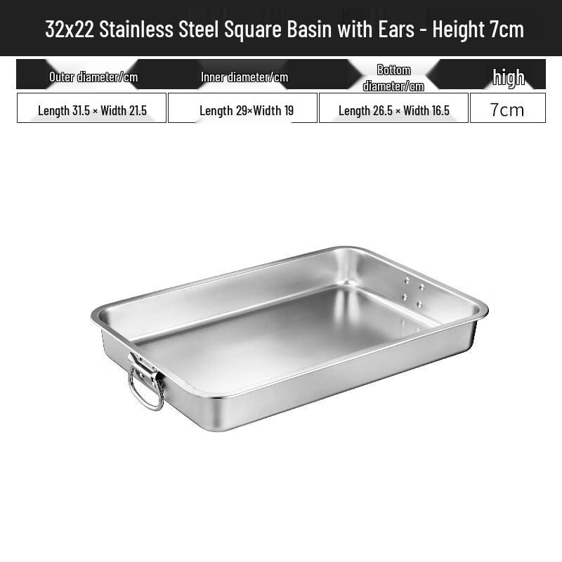 Yunduo Stainless Steel Commercial Deep Rectangular Tray with Lid and Handles
