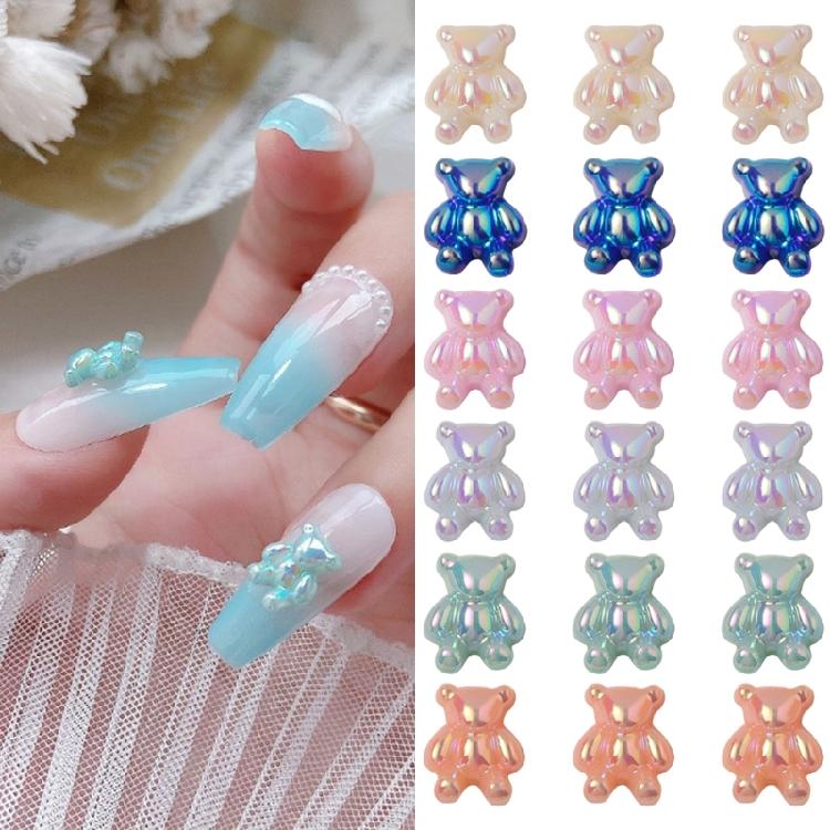 Resin Gummy Bear Nail Charms Bead for DIY Jewelry Accessories Bear Nail Charms