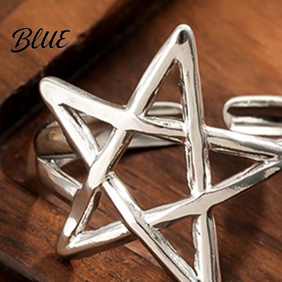 Hollow Star Shape Finger Ring Thumb Adjustable Opening Design Titanium