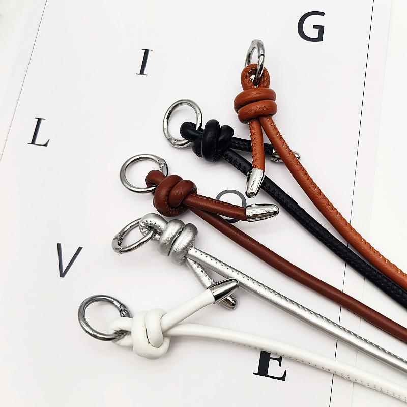 Knyten Dam PU-läder Handväskrem med Metallringspänne - Mode Axelremsbyte