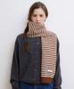 Hallen Basic Stripe Knit Muffler (M040_Brown)
