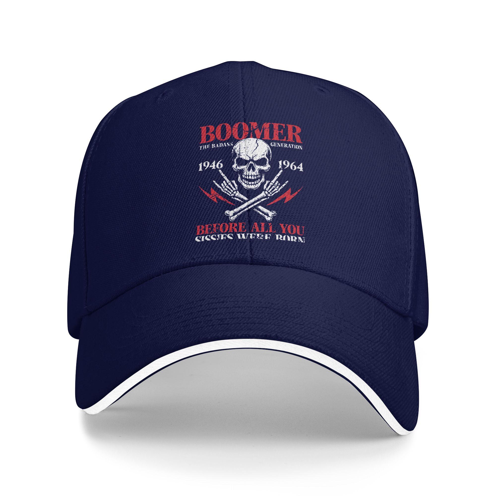 

Boomer Generation Badass Before Sun Baseball Cap Summer Men Women Design Hat Sun-Proof Stylish Hiking Fishing Baseball Caps One Size темно-синий