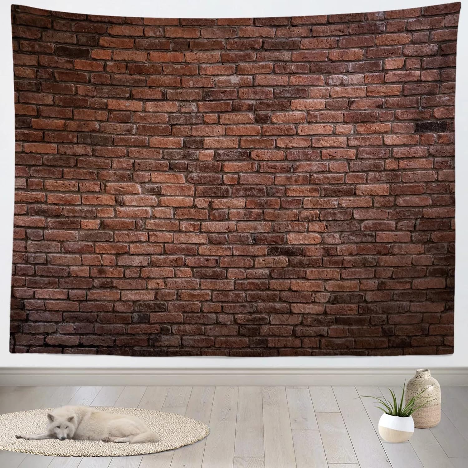 Tapestry brick wall loccor retro red 75x100 чёрный