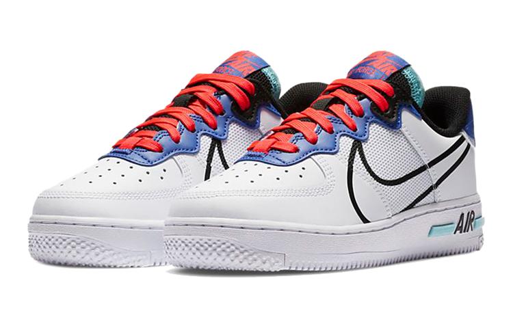 Nike Air Force 1 React Weiß Astronomy Blue Laser Crimson GS CD6960-101