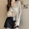 V-Neck Crochet Hollow Lace Sun Protection Cardigan - Summer 2025 Collection