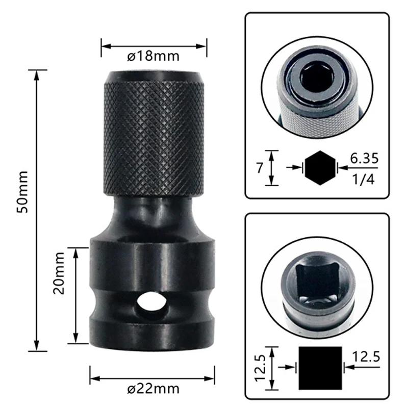 1 pz Adattatore da Avvitatore a Impulsi a Trapano Convertitore Esagonale da 1/2 a 1/4 Supporto per Punte di Estensione per Avvitatore Elettrico e Accessori per Utensili Elettrici