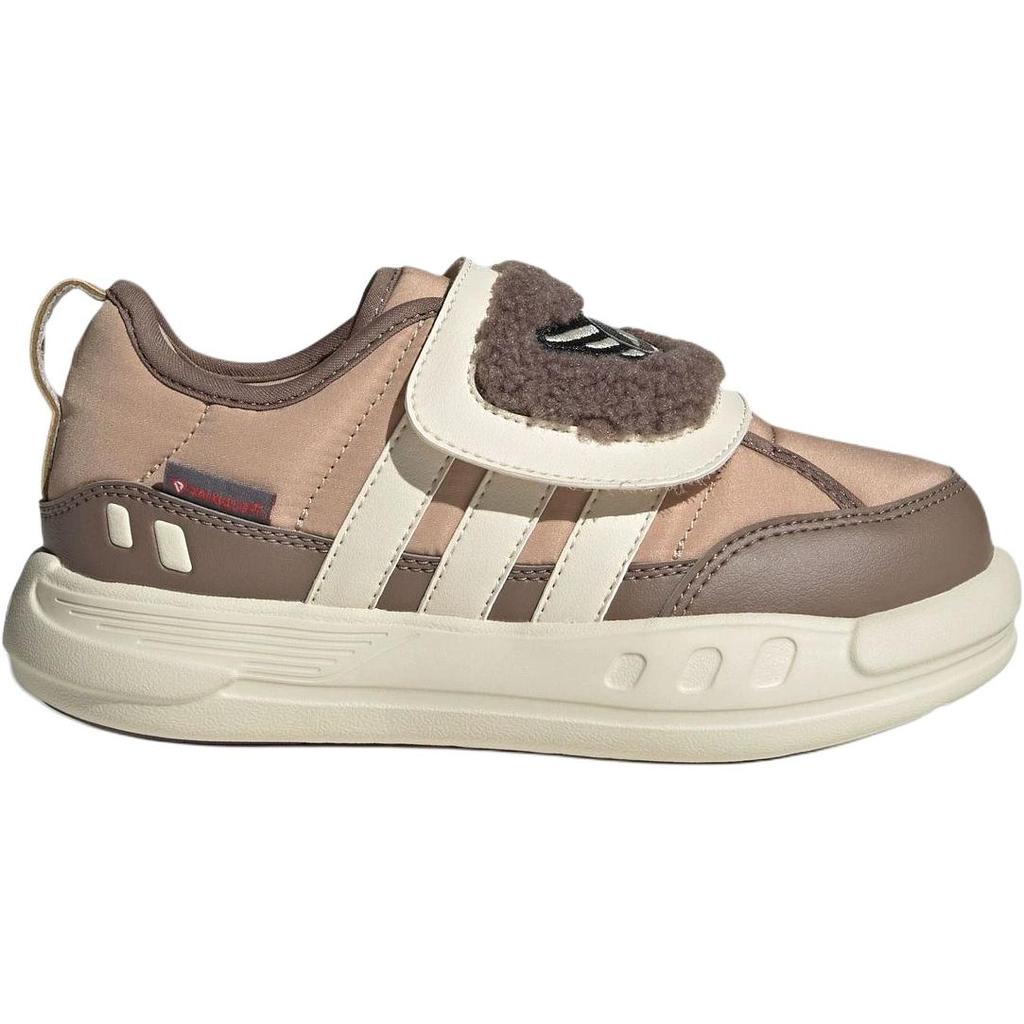 Adidas Fabric Puffy Skipper C Comfortable Versatile Non-Slip Rebound Warm Low-Top Casual Shoes Kids Casual Shoes Brown KJ3898