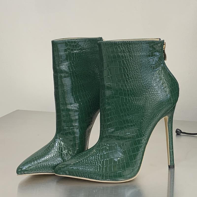 Pesstwei Spring Pointed Toe Woman Ankle Boots Shoes Sexy Thin High Heels Zipper Shoes Size 35-42