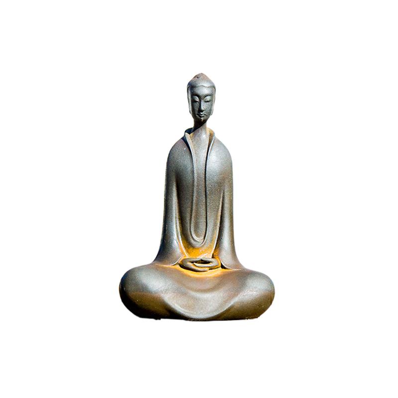 Japanese Iron Zazen Buddha Cast Iron Monk Figurine Minimalist Buddha Statues For Home Decor Mini Meditation Tabletop Home Decor