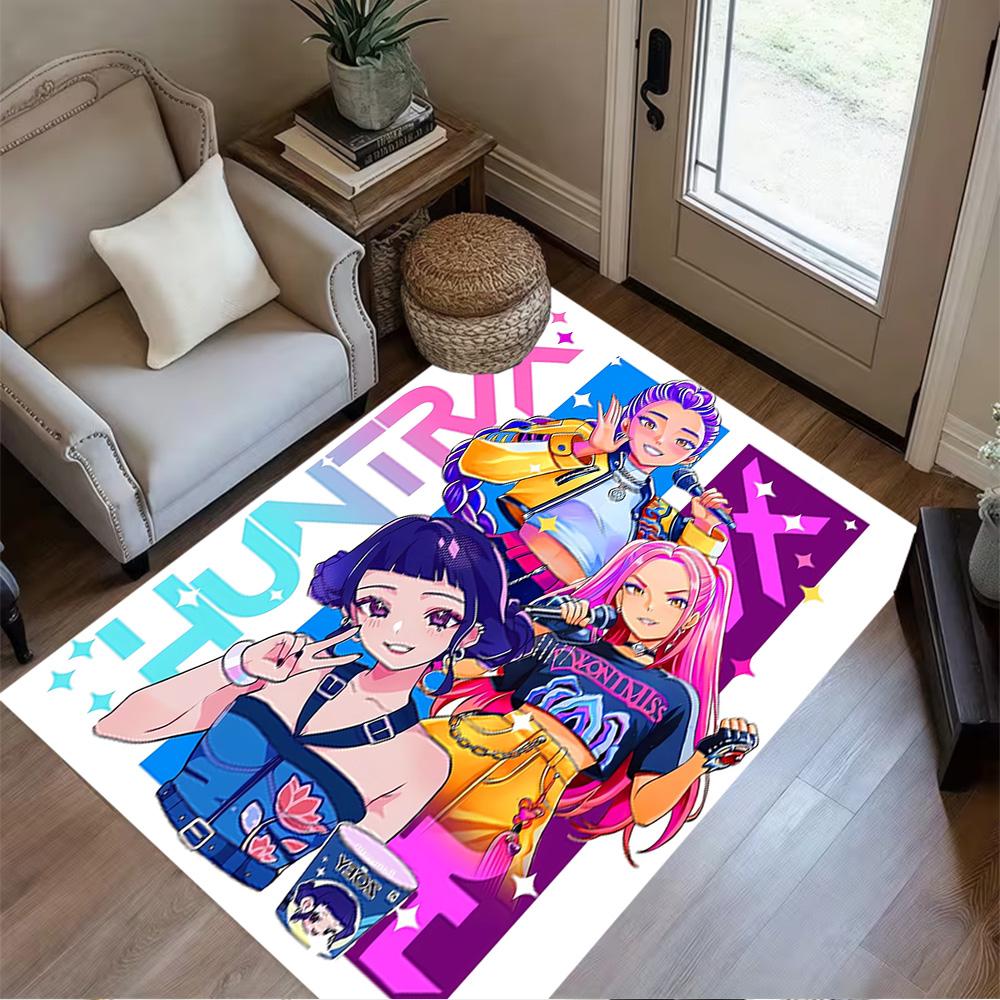 1pc K-pop Demon Hunters Rug Home Carpet Decoration Office Decor Gift Living Room Bedroom