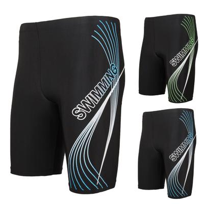 Summer Men Swim Shorts High Waist Letter Print Beach Tight Swimming Trunks Quick Drying Sports Surf Shorts Trunks Swimsuit