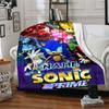 Custom 1pc Sonic Characters Celebration Blanket, Soft And Comfortable Blanket, Casual Warm, Camping Travel Blanket, Birthday Gift Q912186