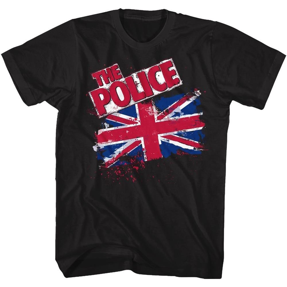 The Police T-Shirt Union Jack Flag Black Tee Unisex T-Shirt