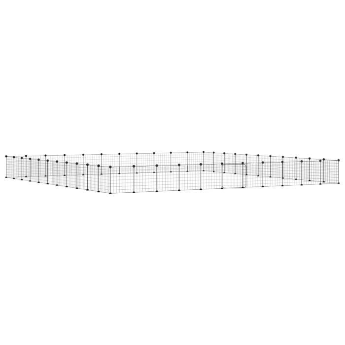 3114022 vidaXL Cage animaux de compagnie à 44 panneaux et porte Noir 35x35 cm