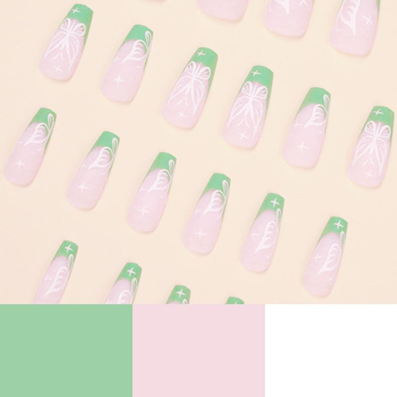 Wear Nail Art Advanced French Green Butterfly Wear Nail Art Patch Nail Art Wear Nail Art