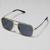 JYL TS Men's Retro Double-Bridge Square - Metal-Temple Sun Shades CY-98384