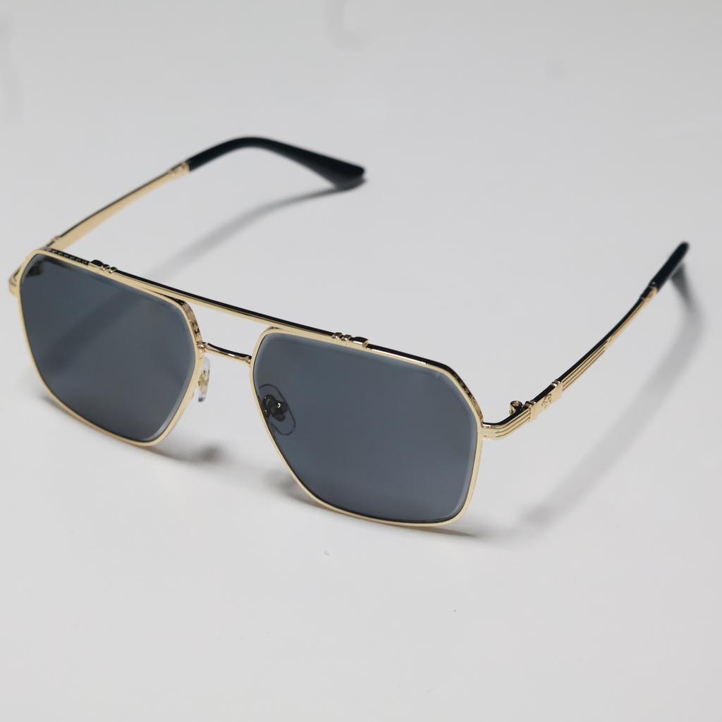 JYL TS Men's Retro Double-Bridge Square - Metal-Temple Sun Shades CY-98384