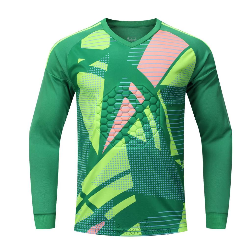 Custom Boys Men Soccer Goalkeeper Jerseys Tops Survetement Football Goalie Keeper Jersey Rugby Shirts Sport Kit Elbow Protector