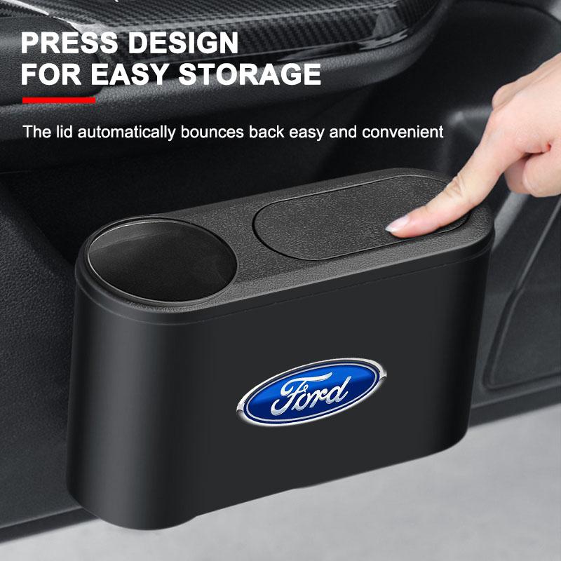 Nou Coș de gunoi auto suspendat Emblemă auto Cutie de gunoi Accesorii Pentru Ford Focus 2 3 MK2 MK3 Fiesta Mondeo Kuga Ecosport C-Max Accesorii auto