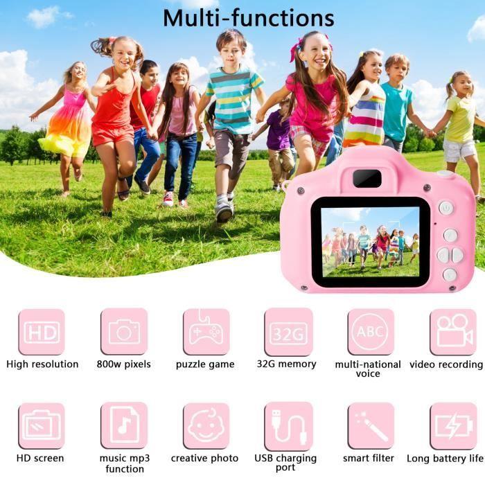 Appareil Photo Enfant + mode photo, mode video, mode photoshoot, filtre noir et blanc-A163