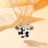 2 Peças/Conjunto Charme Engraçado BFF Pingente Quebra-Cabeça de Futebol Colar Magnético Joias de Amizade para Melhores Amigos Presente